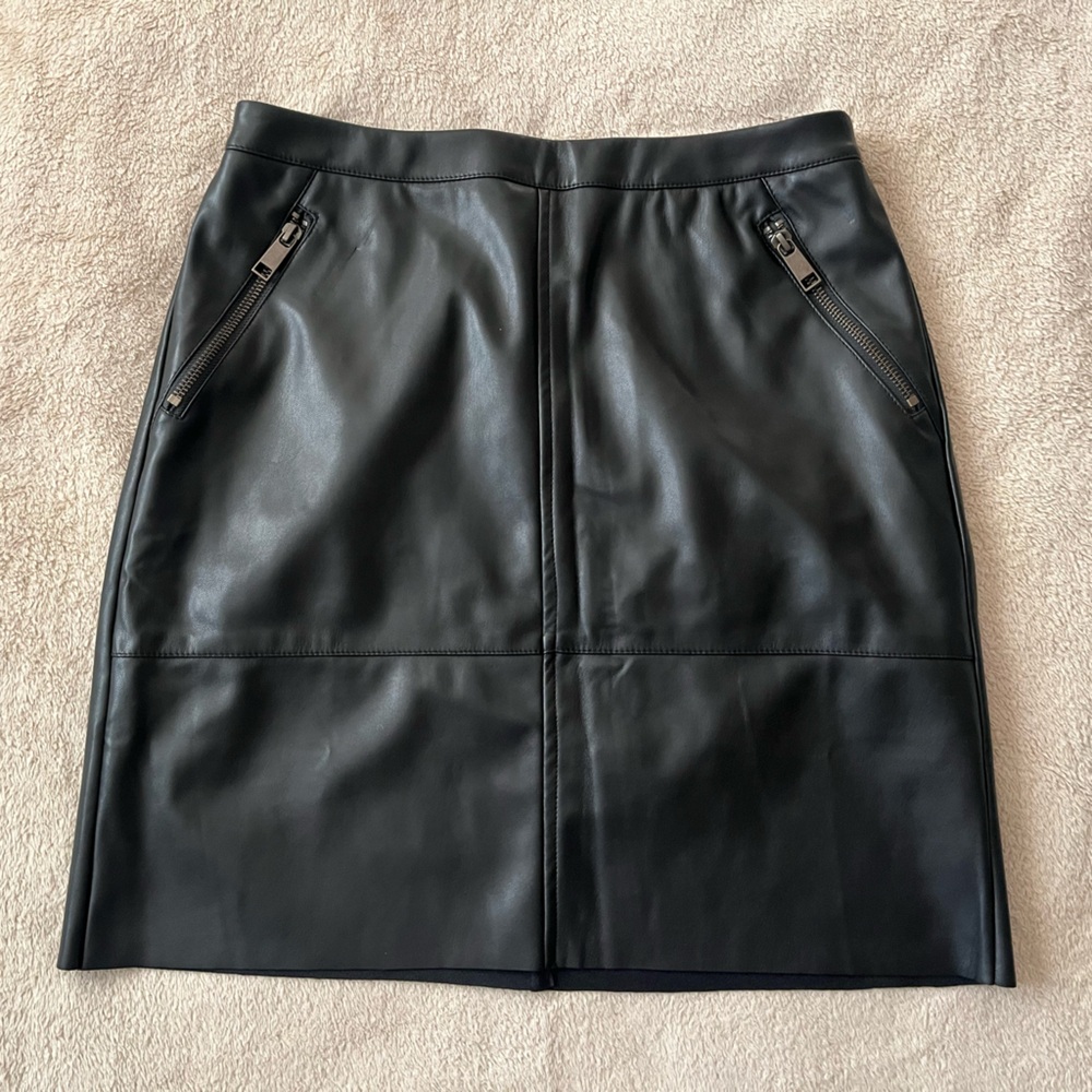 Banana Republic Black Leather Skirt